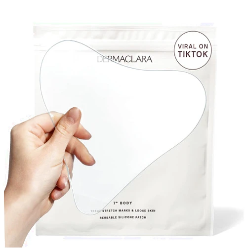 Dermaclara Enhanced Silicone Fusion Body Patch - Silicone Patches For Scars - Prevent and Treat Stretch Marks - Stretch Mark Prevention Pregnancy Must Haves - 7