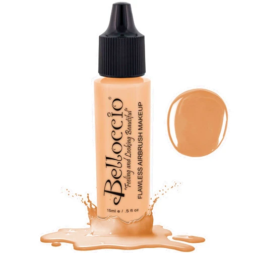 Belloccio's Professional Cosmetic Airbrush Makeup Foundation 1/2oz Bottle: Buff- Light with Golden Undertones