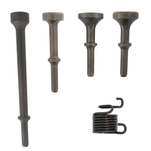 YaeKoo 5 Pcs Smoothing Air Hammer Tool Kit Pneumatic Chisel Bits Accessories 0.401'' (10mm) Shank Air Hammer Extended Length With Spring