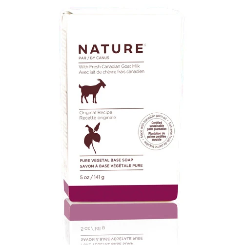 Nature by Canus Bar Soap, With Fresh Canadian Goat Milk, Vitamin A, B3, Potassium, Zinc, and Selenium White Goat's Milk, 5 Ounce (Pack of 1) (Model: 9924)