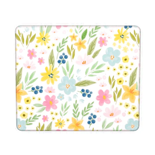 Cayiibe Floral Mouse Pad Extended Small Gaming Mousepad Big Long Oversized Desk Mat Stitched Edges 12 X 10 Inch for Home Office