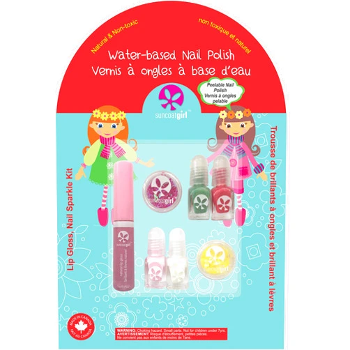 Suncoatgirl SUNCOAT Lip Gloss Nail Sparkle Kit, 4 CT
