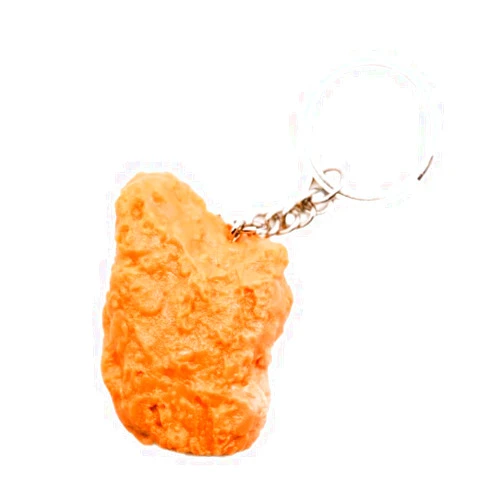 Colt & Kase Chicken Nugget Keychain, Cute Food Keychain, Unisex Gift, Brown/Yellow PVC