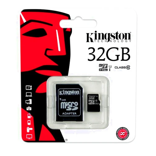 Kingston Digital 32 GB microSDHC Class 10 UHS-1 Memory Card 30MB/s with Adapter (SDC10/32GB)