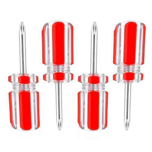 Trinkrittey 4 Pcs Short Phillips-Head Screwdrivers Stubby Phillips Screwdriver Mini Screwdriver Set with Magnetic Tip Pocket Screwdriver for DIY Repairing