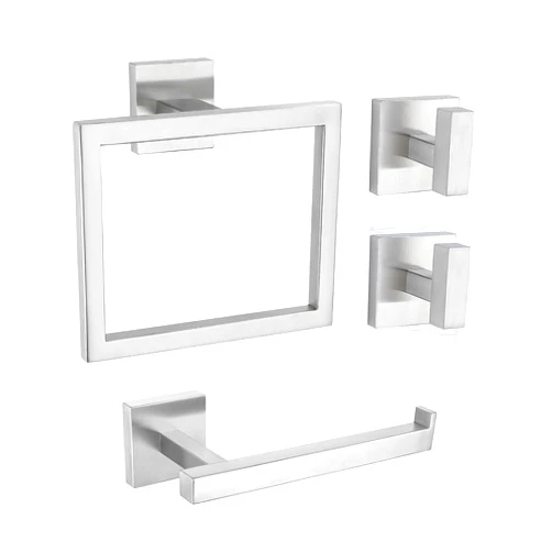 Lairuier Bathroom Hardware Set 4 Pieces，Toilet Paper Holder Set SUS304 Stainless Steel Bath Hand Towel Ring for Bathroom Hardware Accessories Set Wall Mounted Brushed Nickel