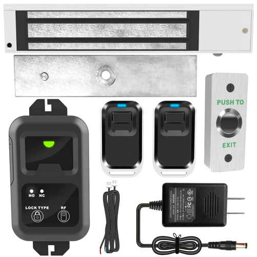 UHPPOTE Access Control Outswinging 600lb Electric Magnetic Door Lock Kit System with Remote Control