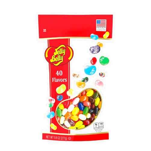 Jelly Belly 40 Assorted Jelly Beans, Resealable 9.8 Ounce Pouch Bag - 40 Assorted Flavors - Kosher, Fat Free Candy