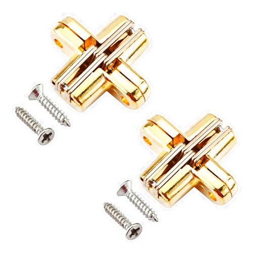 MroMax Antrader 2-Pack Hidden Hinges Mortise Mount Invisible Concealed Cross Door Hinge for Folding Door, 1.71