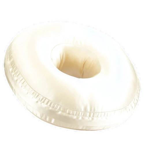 Heal n Hope Washable Silky Satin Ear Piercing Pillow with Removable Pillowcase Smooth Cooling Donut Pillows Hole for Ear Pain Relief CNH Sleeping Pressure Sore Side Sleepers Ear Guard Protector, Champagne