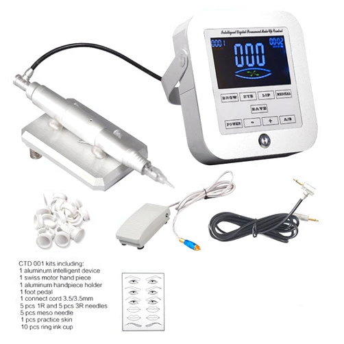 BIOMASER Boermeize Aluminum Intelligent Digital Tattoo Permanent Makeup Machine Kit Device Intelligent Machine That Can Adjust Speed Makeup For Four Mode LIP BROW EYE MEDICAL Dual Channel Output To Tattoo Pen