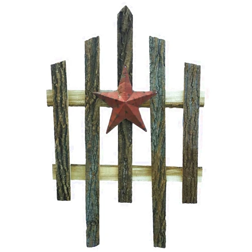 Kunkle Holdings LLC Barnwood Fence with Star Red