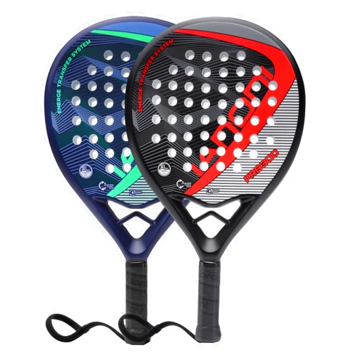 WLSRW Padel Racket Carbon Fiber Surface with EVA Memory Flex Foam Core Padel Tennis Racquets Lightweight (red and Green)
