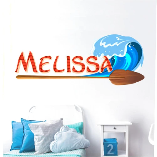 AdesiivoStudio Ocean Princess Wall Decal - 'The Sky Meets The Sea' - Friendly Kid's Room Decor - Inspired by Maui - Home Decor - 'You're Welcome!' - Bedroom Wall Decor