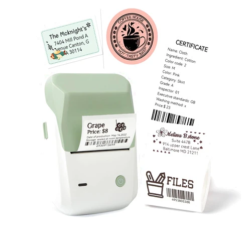LMASBLTER B1 Label Maker, 2 Inch Barcode Printer, Portable Sticker Maker Machine for Barcode, Name, Address, Labeling, Mailing, Home, Office & Small Business, Compatible with Phones&PC-Green