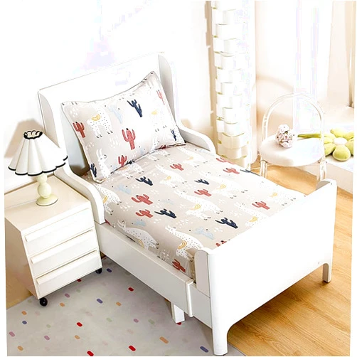 KWLOVER 2PC Soft Bed Fitted Sheet and Pillowcases Set,Cute Camels Printed Bed Sheets for Kids Boys Girls Twin Size Bed (Light Grey, Twin)