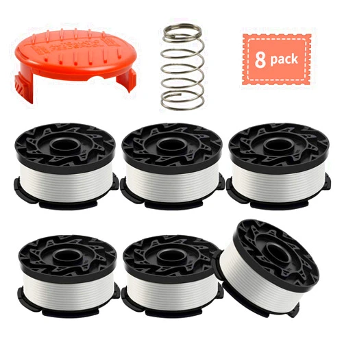 Generep String Trimmer Line for Black and Decker Trimmer/Edger, AF-100, 6 Spools , 1 Cap , 1 Spring