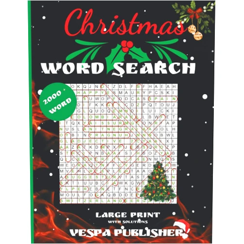 Vespa Publisher Christmas Word Search Puzzle Large Print: Relaxing with Christmas theme, Perfect Gift For Adult And Seniors, over 2000 word For Stress Relief