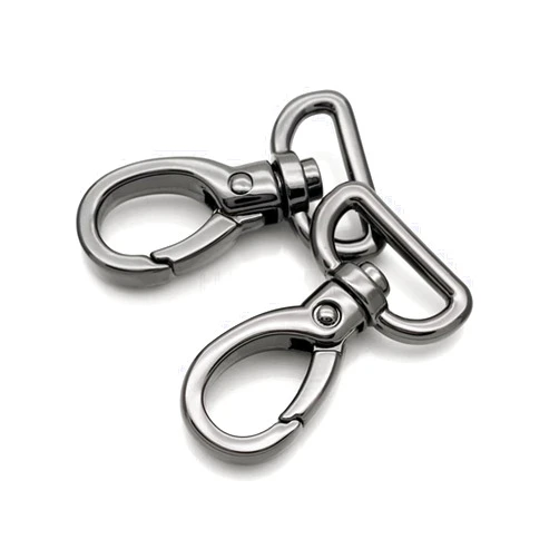 CRAFTMEMORE 4 PCS 3/4 Inch Swivel Push Gate Snap Hooks Lobster Claw Metal Clasps for Keychain Purse Making Accessories VT136 (Gunmetal)