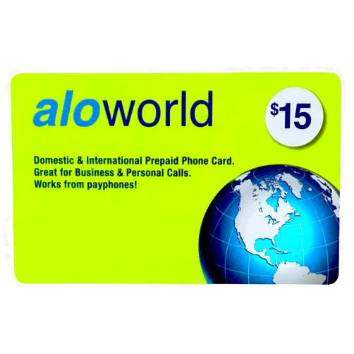 Alo World Phone Card for International & Domestic Calls, Prepaid Calling Card for Any Phones & Payphones | $15 USD