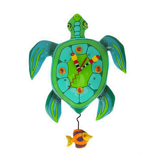 Allen Designs P1858 Whimsical Turtle Pendulum Wall Clock Sup Dude?