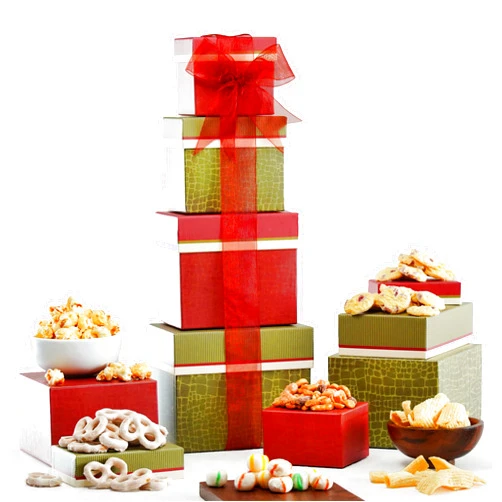 Broadway Basketeers 4 Box Gourmet Food | Tower Snacks | for Women, Men, Families, College – Delivery for Holidays, Appreciation, Thank You, Christmas, Corporate, Get Well Soon Care Package