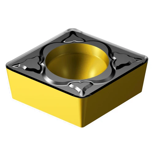 Sandvik Coromant, CCMT 3(2.5)2-KM 3210, CoroTurn 107 Insert for Turning, Carbide, Diamond 80°, Neutral Cut, 3210 Grade, Ti(C,N)+Al2O3+TiN (Pack of 10)