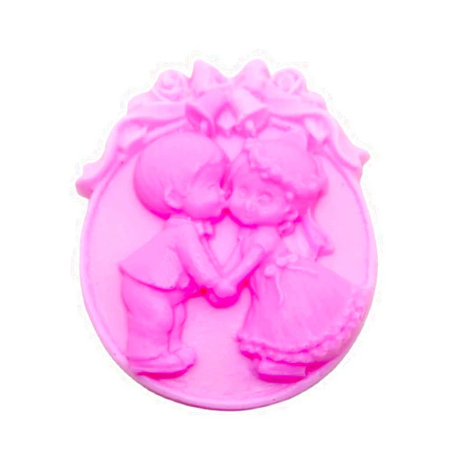 DNHUYENVK New 2024 Boy and Girl Angels Wedding Soap Silicone Mold 'Lovers Kiss Chocolate Cake Decoration Silicone Seifenformen Tray Mold Decoration Kitchen Accessories Creative Gift