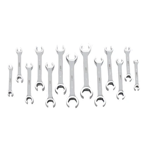 GRIP GRAND RAPIDS INDUSTRIAL PRODUCTS Grip 13 pc Complete Flare Nut Wrench Set Metric & SAE - CRV Steel - Storage Pouch - 6mm x 8mm up to 22mm x 24mm, 1/4