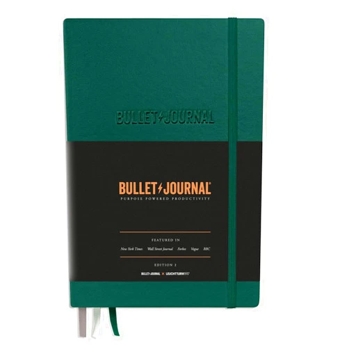 Leuchtturm1917 368952 Bullet Journal Edition 2 Green23, Medium A5, Hardcover, 206 Numbered Pages,Dotted