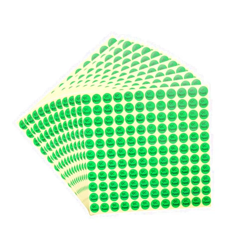 MECCANIXITY QC Passed Stickers Round Shape Adhesive Labels 13 x 13mm for Quality Control Inventory Warehouse Stock Pack of 45,Green