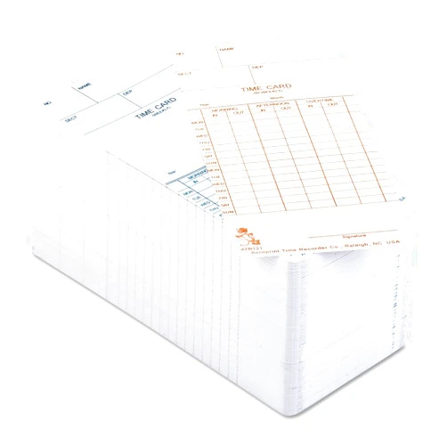 Acroprint 099110000 Time Card for Model Atr120 Electronic Clock, Weekly or Biweekly, 250/Pack