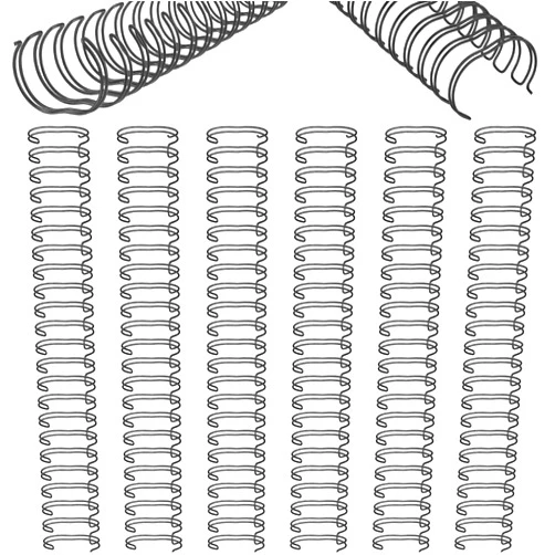 Zonon 6 Pieces Binding Wire Twin Loop Spines Double Loop Binding Wire 1 Inch Cinch Diameter 23 Holes for Teacher Student Document Notebook Making(Black)