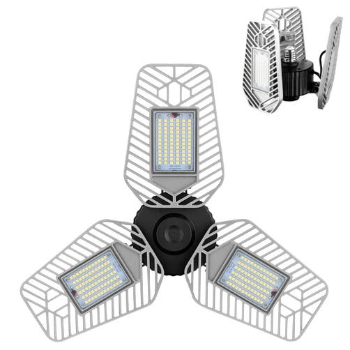 LZHOME LED Garage Lights, Deformable LED Garage Ceiling Lights 9000 Lumens, 82W CRI 80 Led Shop Lights for Garage, Adjustable Garage Lights, Led Garage Lighting (No Motion Activated) (1-Pack)