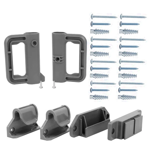 Borthmiu Retractable Extra Wide Baby Gate Replacement Parts Retractable Mesh Pet Gate Full Set Wall Mounting Baby Gate Hardware Retractable Gate Accessories Indoor Outdoor Baby Gate Parts with Screws, Gray
