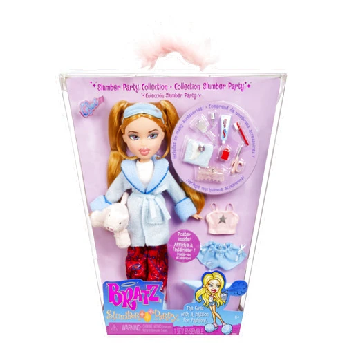 Bratz Slumber Party Cloe Fashion Doll with 2 Sets of Pajamas, Plush, and Accessories