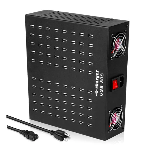 MIXILIN Multiple USB Charging Station, MIXILIN 80 Ports 800W(150A) Fast Charger Station with Power Switch, Desktop Charging Station for Multiple Devices Compatible with Cell Phones iPad Kindle Tablet