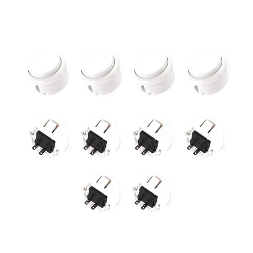 uxcell 30mm Mounting Hole Momentary Game Push Button Switch for Arcade Video Games White 10pcs
