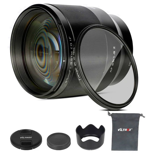 VILTROX 85mm f/1.8 F1.8 STM Auto Focus Full Frame Lens for Nikon Z-Mount Camera Z50/Z5/Z6/Z6 II/Z7/Z7 II with Lens Filter Combo