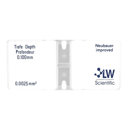 LW Scientific CTL-HEMM-GLDR Hemacytometer, Neubauer Bright Line, Double-Counting Chamber