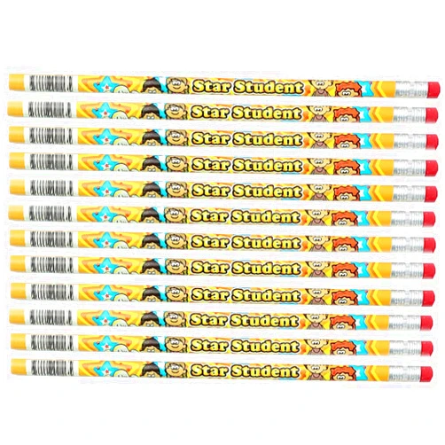 J.R. Moon Pencil Co. J.R. Moon Star Student Motivational Pencil, Pack of 12 (JRM2113B)