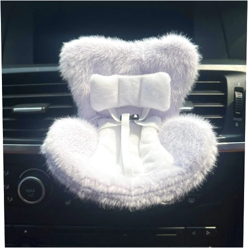 NUJOLI Car Seat for La-bubu with Soft Furry Cushion, 10-17cm Dolls ccessories, Car Air Vent Decor, Includes Seat Leg for Desktop Display