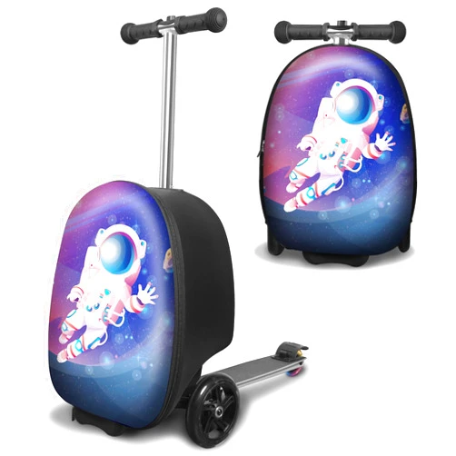 ALVOD Scooter Luggage for Kids Lightweight with LED Wheels, Scooter Carry on Luggage for Kids Ages 6-12