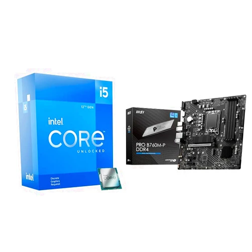 Intel Core i5-12600KF Desktop Processor + MSI PRO B760M-P DDR4 ProSeries Motherboard