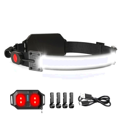 Spriak LED Headlamp USB Rechargeable 1000Lumen 230° Wide-Beam LED Headlight with Red Taillight, Super Bright Headband Light, Waterproof Headlamps for Camping,Hiking, Hard Hat Headlamp