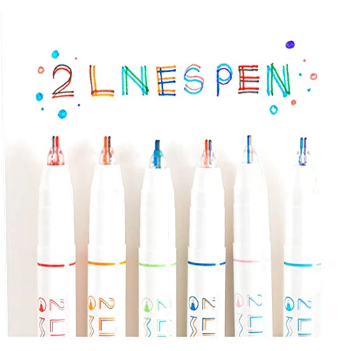 Tomorotec 3-D Two Line Drawing Pens, Draw Two Lines Simultaneously Double Line Markers Journal Pens
