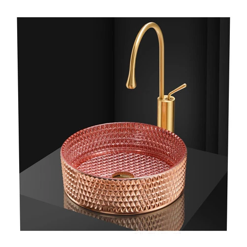 ASCDAP Bathroom Vessel Sink Pink,14
