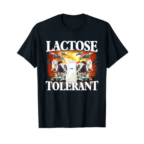 Funny Lactose Retro Pro-Dairy Apparel Lactose Tolerant Funny Trending Meme T-Shirt