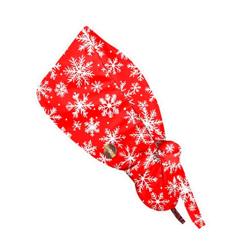 BTLYUIOAPE Scrub Caps Women Christmas Scrub Caps Adjustable Christmas Snowman Printed Nurse Hat Casual Women's Ponytail Cap