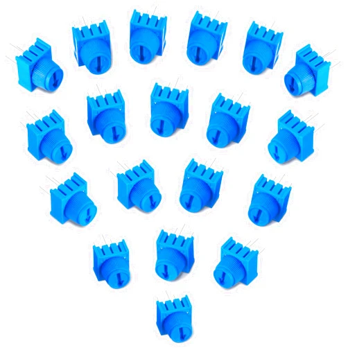 Flutesan 24 Pieces 10K Ohm Trim Potentiometer Kit with Knob Variable Resistors Breadboard Trimmer Potentiometer Assortment Kit Compatible with Arduino, Blue